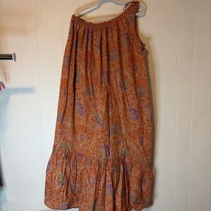 Zara Orange and Purple Paisley Maxi Dress